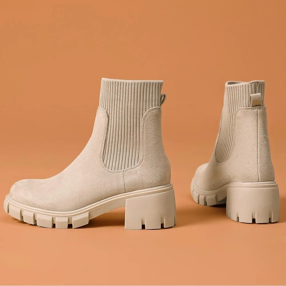 Women's Chelsea Boots - Ankle Boots Elastic Chunky Platform ❣️Sz10… BRAND NEW